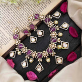Stylish Floral Purple Victorian Diamond Haram-VV1760
