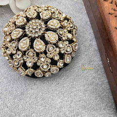 Vriksham Vintage-Inspired Pearl and Stone Statement Style With Hair Bun Cage Accessory-H1299
