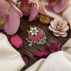 Half Moon Jadau Kundan Juda Pin-Jada Billai-J2459