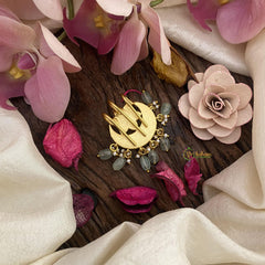 Half Moon Jadau Kundan Juda Pin-Jada Billai-J2459