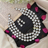 Royal 3 Layer White Victorian Diamond Short Necklace-VV1529