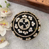 Vriksham Black & Silver Zirconia Minaudière Style With Hair Bun Cage Accessory-H1301