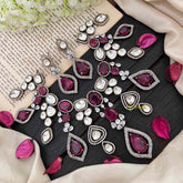 Ruby Red Victorian Diamond Choker Short Neckpiece -VV1214