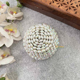 Vriksham Celestial Shimmer Ivory Round Clutch Style With Hair Bun Cage Accessory-H1303