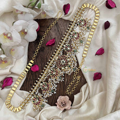 Vriksham Designer Half Moon Style Guttapusalu Hip Chain-Rice Pearl-G20515