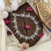 Vriksham White Tone American Diamond Oval Shape Neckpiece-G16870