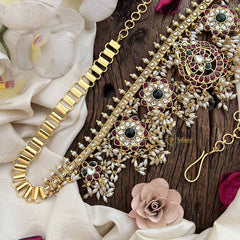 Vriksham Elegant handcrafted South Indian Floral Guttapusalu Hip Chain-Rice Pearl-G20514