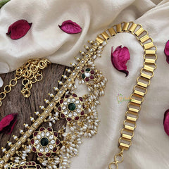 Vriksham Elegant handcrafted South Indian Floral Guttapusalu Hip Chain-Rice Pearl-G20514