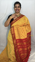Vriksham Light Orange With Red Border-Kalyani Cotton Saree-VS4553