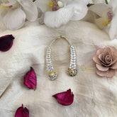 Vriksham Designer Leaf Style AD Silver Statement EarCuff Jhumka Earrings-G20518