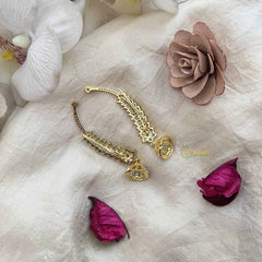 Vriksham Designer Leaf Style AD Silver Statement EarCuff Jhumka Earrings-G20518