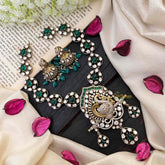 Premium Victorian Diamond Peacock Pendant Neckpiece-VV1753