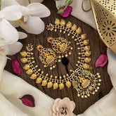 Golden Lakshmi Pendant Short Neckpiece-G740