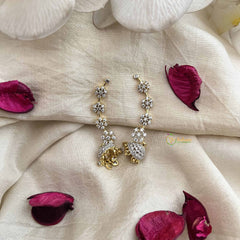 Vriksham Elegant 3 Floral Vine AD Climber-Silver Statement EarCuff Jhumka Earrings-G20517