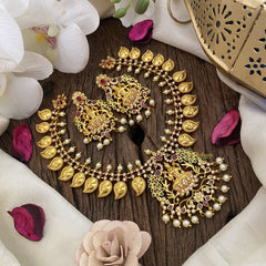 Golden Lakshmi Pendant Short Neckpiece-G740