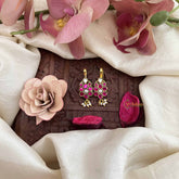 Vriksham Pushapanjali Kundan Jadau Press Bugadi-Red White-Pearls-J3765