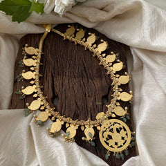 Premium Jadau Kundan Dual Peacock Neckpiece-Maanga-Beads- J2063