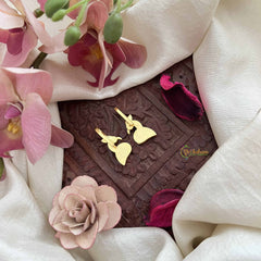 Vriksham Designer Peacock Shape Kundan Jadau Press Bugadi-Red White & Green-J3771