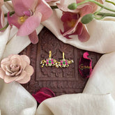 Vriksham Premium Butterfly Kundan Jadau Press Bugadi-Red White & Green-Pearls-J3770