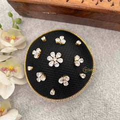 Vriksham Elegant Minimalist White Stone Floral Juda Net With Hair Bun Cage Accessory-H1274