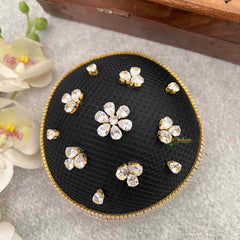 Vriksham Elegant Minimalist White Stone Floral Juda Net With Hair Bun Cage Accessory-H1274