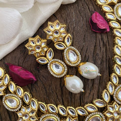 Vriksham Premium Floral Kundan Neckpiece with Maang Tikka-Mother of Pearl-G16824