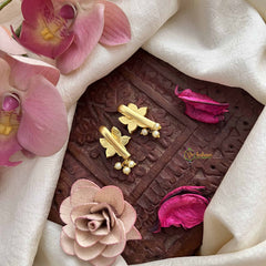 Vriksham Unique Green Lotus Style Kundan Jadau Press Bugadi-Pearls-J3778