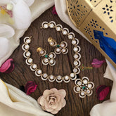 Vriksham Floral Pendant with Center Green Stone Kundan Neckpiece-G16844