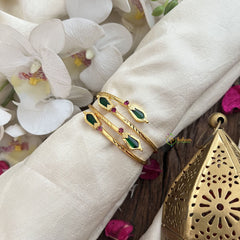 Vriksham Traditional Kerala Naga Padam Bangles-Kerala Style Bangles-Green-G19825
