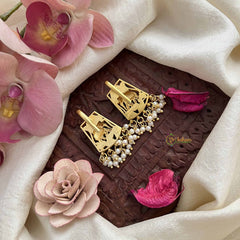 Vriksham Elegant Elephant Style Kundan Jadau Press Bugadi-Red-Pearls-J3782