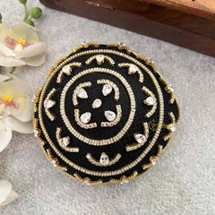 Vriksham Royal Diya & Leaf Motif Juda Net Juda Hair Net With Hair Bun Cage Accessory-H1277