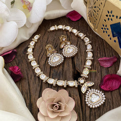 Vriksham Designer AD Stone With Kundan Neckpiece-G16842