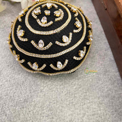 Vriksham Royal Diya & Leaf Motif Juda Net Juda Hair Net With Hair Bun Cage Accessory-H1277