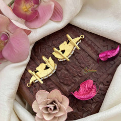 Vriksham Designer Pearls Coted Peacock Ruby Style Kundan Jadau Press Bugadi-J3784