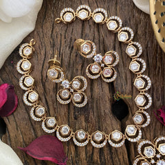 Vriksham Floral Pendant Kundan Neckpiece-G16827