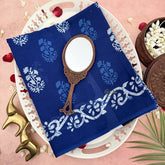 Vriksham Dark Blue With Printed Cotton Mulmul Saree-VS4608