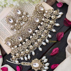Exquisite White Victorian Diamond Neckpiece-Pearls-VV1785