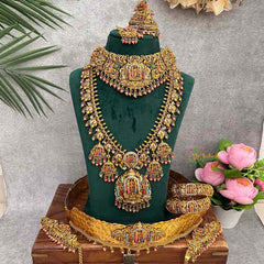 Vriksham Grand Perumal Heritage Guttapusalu Bridal Set-G21811