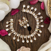 Vriksham Premium Kundan Neckpiece-Oval & Tear Drop-G16826