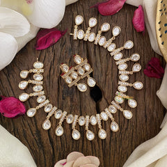 Vriksham Premium Kundan Neckpiece-Oval & Tear Drop-G16826