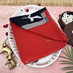 Vriksham Black With Parrot Printed Cotton Mulmul Saree-VS4612