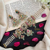 Premium Pearl Victorian Diamond High Neck Choker-VV235