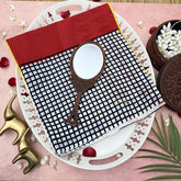 Vriksham White With Half checks Border Cotton Mulmul Saree-VS4621