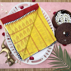 Vriksham White With Half checks Border Cotton Mulmul Saree-VS4621