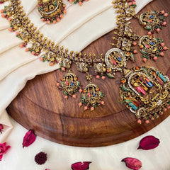 Vriksham Traditional Divine Perumal Enamel Guttapusulu Long Neckpiece-G21828