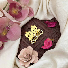 Vriksham Peacock Feather Style Kundan Jadau Press Bugadi-Red White-Pearls-J3794