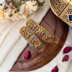 Vriksham Traditional Divine Perumal Enamel Bridal Bangles-G21832