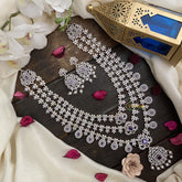 Vriksham American Diamond Bridal 3 Layer Haram-Purple-G16892