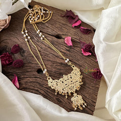 Elegant AD Stone Pendant Chain-White-G15412