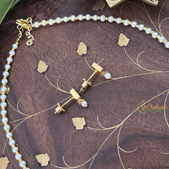 Vriksham Designer Pearl Choker Style Square Pendant Kundan Jadau Neckpiece-Red Green-J3399